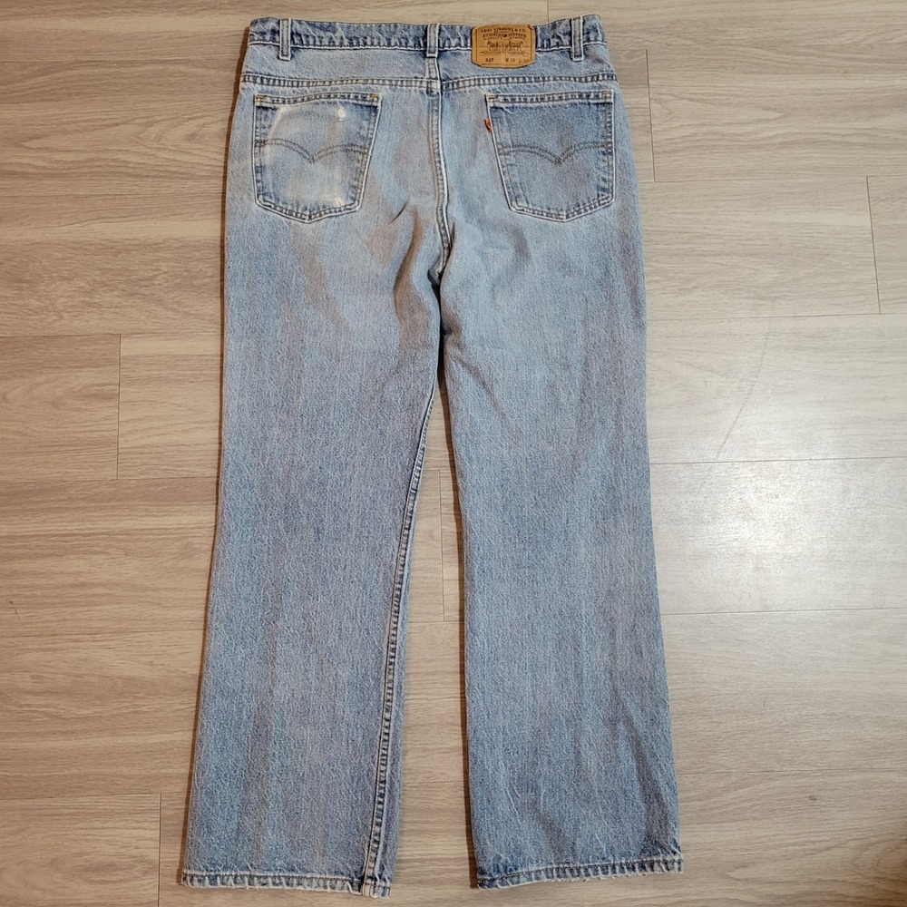 Vintage 1993 Levis 517 Orange Tab Jeans Made in USA 38x30(Fits 36x29) Bootcut